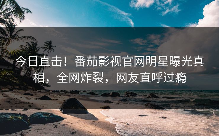 今日直击！番茄影视官网明星曝光真相，全网炸裂，网友直呼过瘾