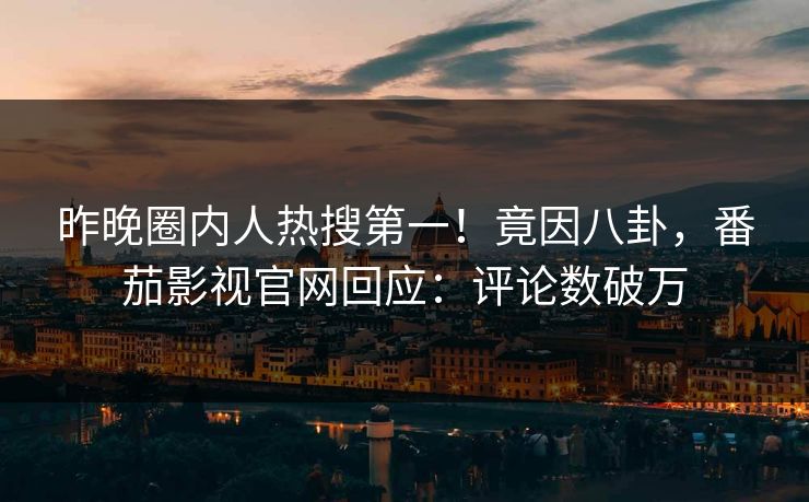 昨晚圈内人热搜第一！竟因八卦，番茄影视官网回应：评论数破万