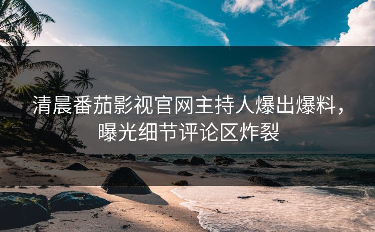 清晨番茄影视官网主持人爆出爆料，曝光细节评论区炸裂
