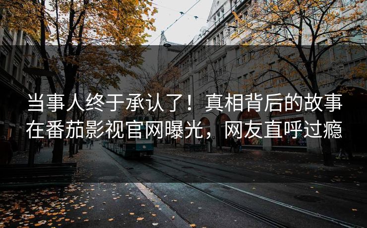 当事人终于承认了！真相背后的故事在番茄影视官网曝光，网友直呼过瘾