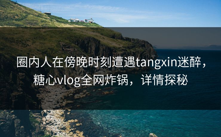 圈内人在傍晚时刻遭遇tangxin迷醉，糖心vlog全网炸锅，详情探秘